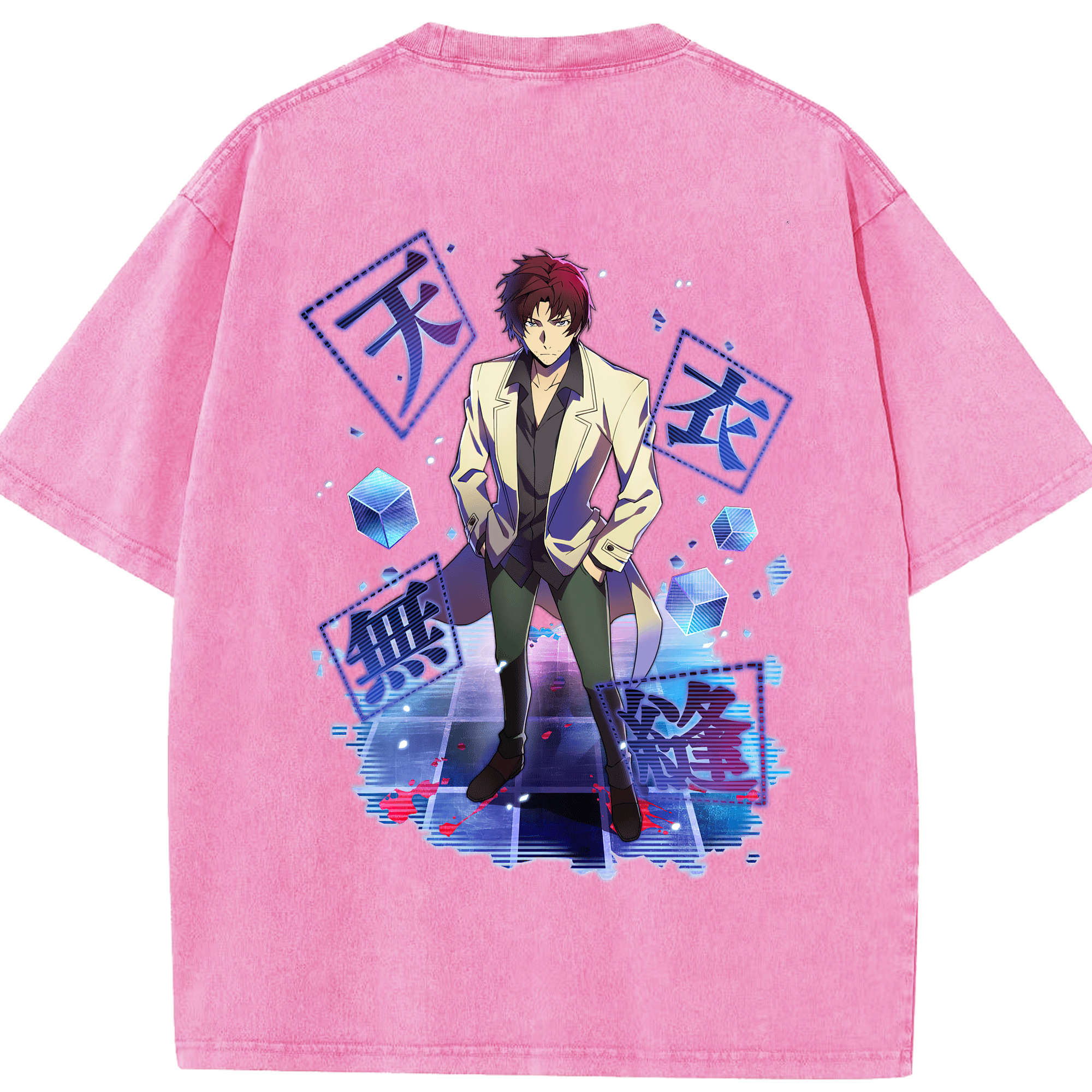 （画像用） 文豪ストレイドッグス Bungo Stray Dogs 綿100% ヴィンテージ風 半袖Tシャツ（背面プリント）